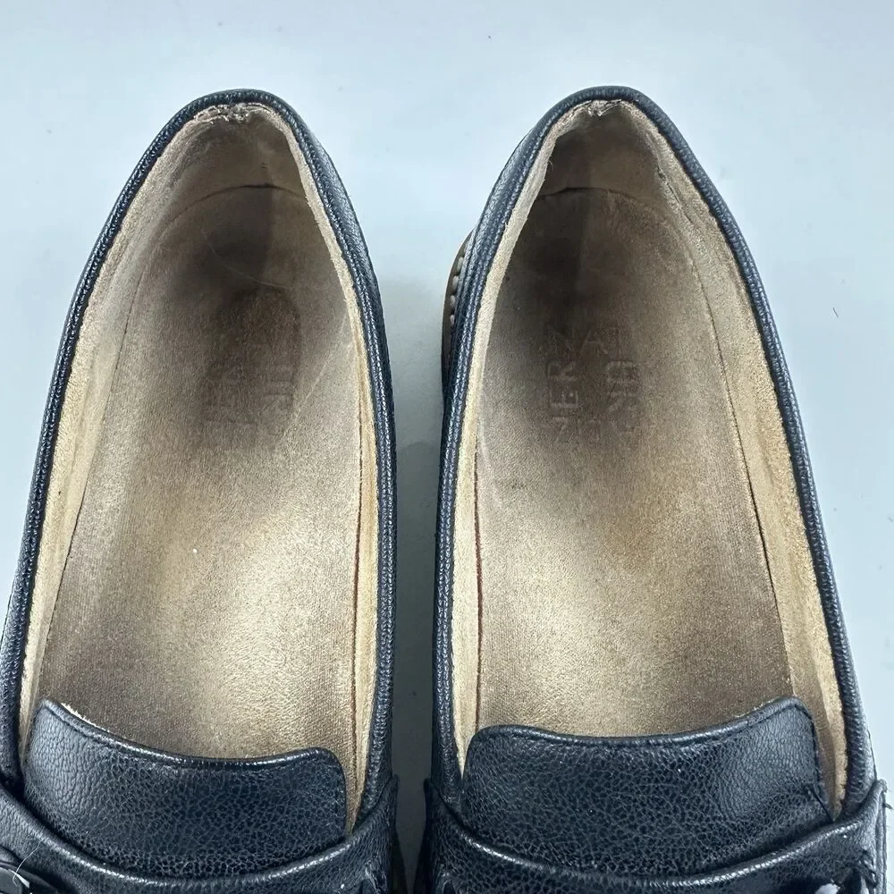Naturalizer Emmal Chain Platform Loafer 6 M in Black Slip On Cushioned